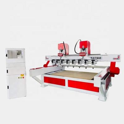 China Hotels 1300*2500mm 4**8ft 8 Axis 3d CNC Router Wood Table Chair Legs Engraving Machine for sale