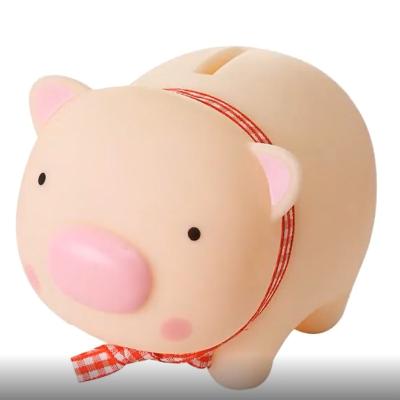 China Hot Selling Promotional PVC Good Quality Fashion PVC Pig Shaped Piggy Bank Plastic Wholesale Piggy Coin Bank for sale