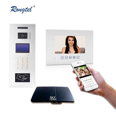 China 8 pcs remote unlocking apartment multi video wifi wireless door phone video intercom for sale