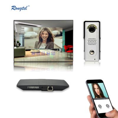 China Zhuhai Camera Rongtel 4 Built-in Color Wire WIFI Video Door Phone Remote Wireless Monitor With Smart Phone Door Lock Intercom Phone System for sale