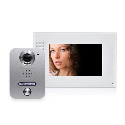 China Villa Built-in Nameplate Wire Waterproof Camera 2 Outdoor Station with 7 Inch Indoor Color Monitor Video Door Phone Intercom Kit for sale