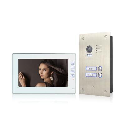 China Other 4 wire color video door phone entryphone stainless steel push button nameplate doorbell support 2 call panel waterproof intercom for sale