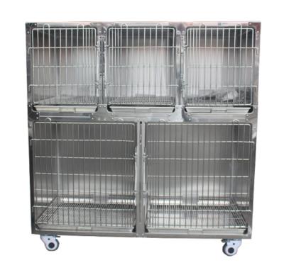 China Other Veterinary Cage pjjy-05 Stainless Dog Cage Banks Stainless Kennel Banks Pet Medical Cage for sale