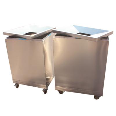 China High Quality Wheeled Garbage Removal 304 Stainless Steel Trash Can For Reuse Waste Bin Trash Can With Lid For Sale for sale