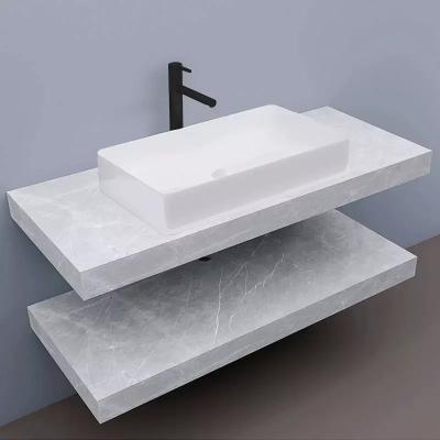 China Wall Mounted Wall Mounted Artificial Cabinet Basin Vanity Top Marble Wall Painting Stone Lavabo Bathroom Ceramic Sink for sale