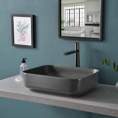 China Durable China Factory Customized Service Ware Porcelain Shampoo Table Top Mounted Sanitary Sink Gray Hand Wash Bathroom Sink for sale