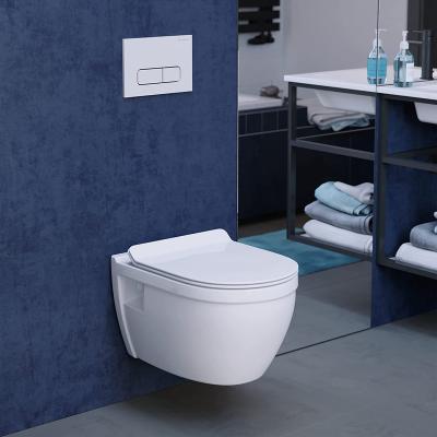 China Double-Flow Toilet CE Watermark Extended Ceramic Wall Hung Toilet For Home Hotel Compact Double-Flow Bowl for sale