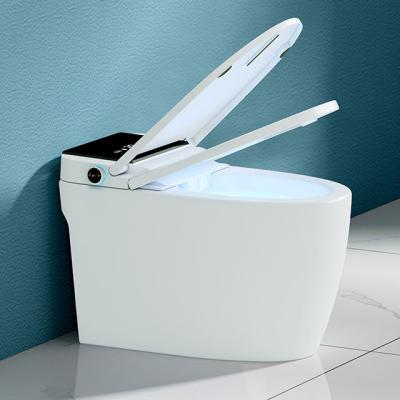 China Night Light Electric Automatic Operation Toilet Best Bathroom Bowl Flush Ceramic Smart Toilet Foot Sensor Smart for sale