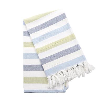 China Super Dry Turkish 100% Cotton Kid Safe Towel For Beach Gym Yoga With Tassels for sale