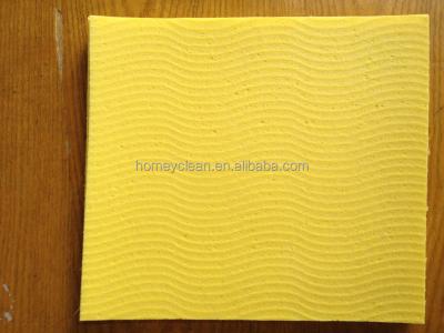 China 18x20cm Yellow 100% Viscous Viable Cellulose Sponge Cloth 4mm for sale