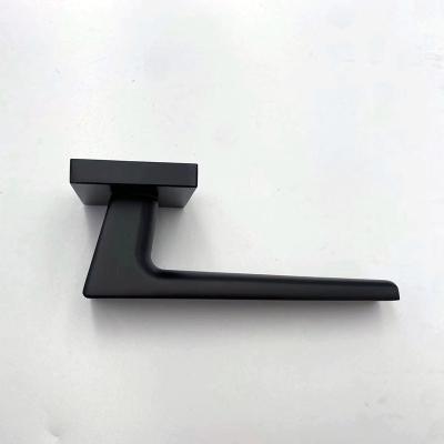 China Bedroom contemporary modern simple wood door handle special style zinc alloy matte door handle for sale