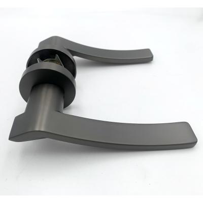 China Contemporary style high quality simple matte finish zinc alloy door handle for bedroom door handles for sale