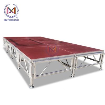 China Aluminum Alloy 6061-T6/6082-T6 Aluminum Adjustable Stage Height Portable Stage Platform Factory Price for sale