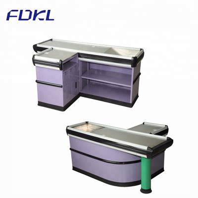 China Modern Customized Supermarket Hot Sale Store Checkout Cash Counter / Table for sale