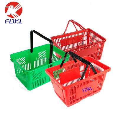 China Eco - Friendly Supermarket Colorful Hand Carry Plastic Shopping Basket For Sale for sale