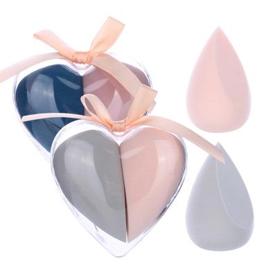 China Amazon 2pcs Beauty Heart Beauty Makeup Sponge Heart Logo A80178 Beauty Puff Powder Blender Latex Free Hydrophilic Sponge Heart Shaped Cosmetic Soft Makeup for sale