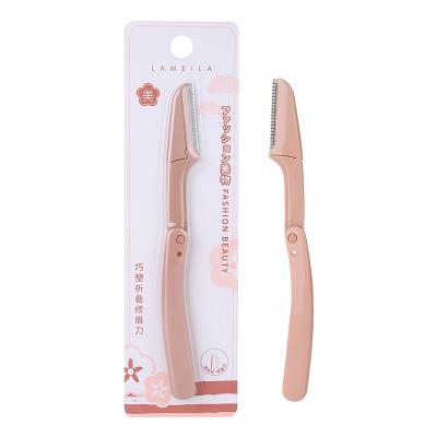 China Lameila Reusable Private Label Eyebrow Trimmer Bending Forehead Trimming Plastic Single Eyebrow Razors Exclusive Package Tool Easy Use A901 for sale