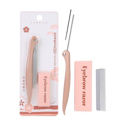 China Best Value Reusable Sensitive Eyebrow Razor Lameila Safe 5 Sharp Blade Replace Eyebrow Razor Plastic Trim Eyebrows For Lady A0883 for sale