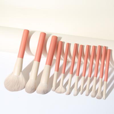 China Angular Blush Maker Professional 12pcs Powder Base Makeup Soft Bionic Wool Synthetic Brush Kit Hair Cosmetic Brushes Full Set for sale