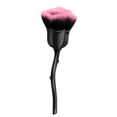 China Soft and unique newcomer! ! Private Label Or No Logo Beautiful Rose Foundation Brushes Powder Makeup Brush With Black, Gold Color Handle for sale