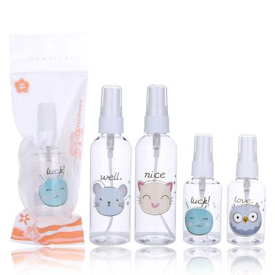 China Personal Care Bottles Container 75ml 100ml PET Cosmetic Liquid Spray Bottle Small Lameila Cosmetic Bottles for sale