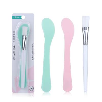 China OEM Factory Logo Spatula DIY Face Mask Brush 2pcs Facial Plastic Beauty Skin Care Blending Brush 3524 for sale