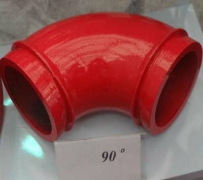 China Wear Resistant Concrete Pump Elbow , Concrete Pipe Bends DN125 X R275 X 90D for sale