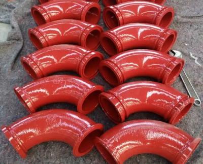 China Twin Wall Schwing 90° Concrete Pump Elbow Wear With Male & Female Ends for sale