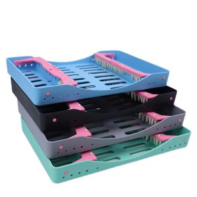 China Universal Colorful Plastic Dental Disinfection Box For Clinic Dental Sterilization Tray Dental Disinfection Box for sale