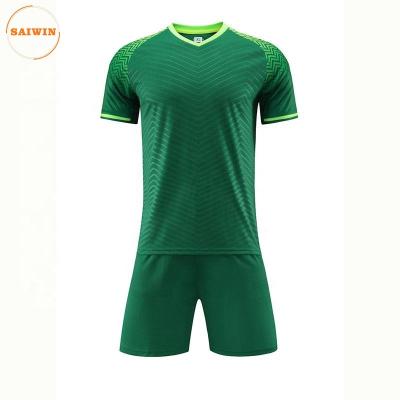 China Sets popular soccer uniform jersey set green youth soccer uniforms football jersey 21/22 soccer for sale