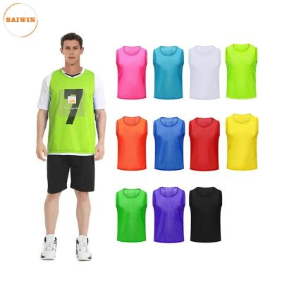 China Sets Custom logo 100% Polyester football training vest soccer bib sport pinnies for sale