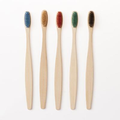 China Durable Biodegradable Logo Toothbrush Laser Private Logo Personalized Bamboo Toothbrush With Medium Bristle for sale