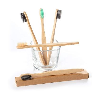 China Durable natural carbon charcoal bristles bamboo toothbrushes environmental protection bamboo bristles charcoal toothbrush for sale