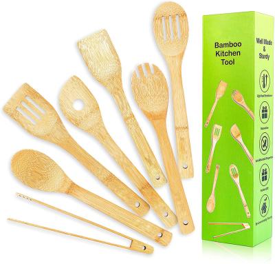 China Viable Wholesale Bamboo Utensils Kitchen Tool&Gadgets Bamboo Utensils Spoon Shovel Turner Set for sale