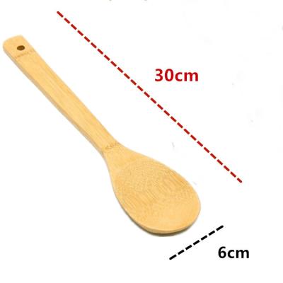 China Sustainable 7Pcs Bamboo Kitchen Utensil Set Bamboo Spoons For Cooking Spatulas For Cookware for sale