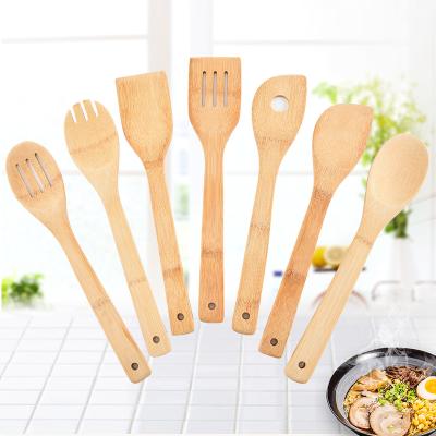 China Kitchen Sustainable Bamboo Premium Cooking Food Shovel Non Scratch Heat Resistant Serving Spatula Mixing Spoon for sale