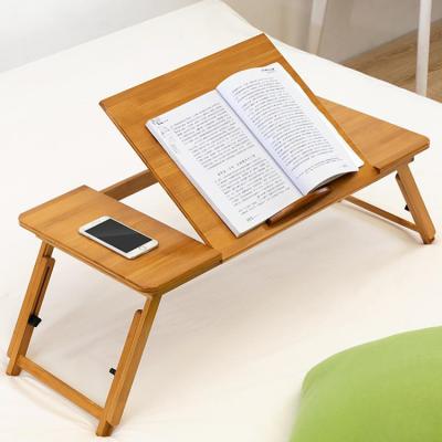 China (Height)Adjustable Bamboo Foldable Laptop Desk Suitable for Office Computer Desk Furniture Modern Home Table Natural Bamboo Color Use for sale