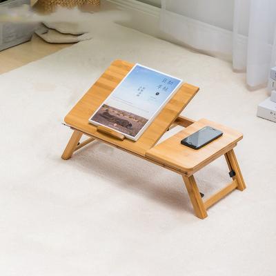 China (Height) Adjustable Laptop Stand Table Bamboo Foldable Laptop Desk For Bed for sale