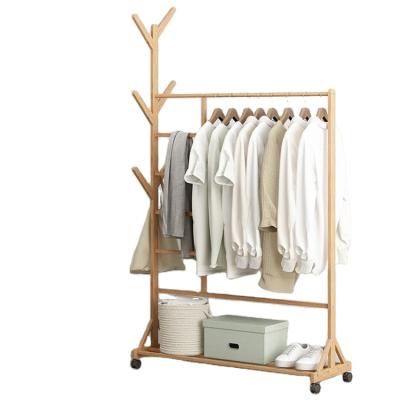 China Expandable Modern Bamboo Wooden Standing Hat Rack Hat Holder Coat Rack Drying Rack Coat Shelf With Hanger for sale