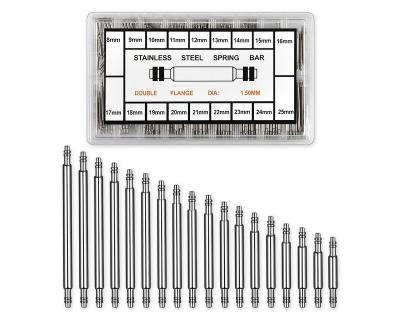 China Stainless Steel 270 Pieces 8-25 Mm Watch Pins Spring Bars Diameter 1.5 Mm Assortment Sizes Watch Band Link Pins For Watchmaker for sale