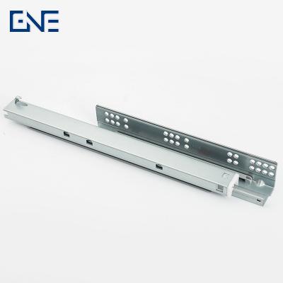 China Modern Channel 3 Times Damper Basket Drawers Push To Open Hidden Telescopic Rails Soft Close Undermount Hidden Drawer Slide for sale