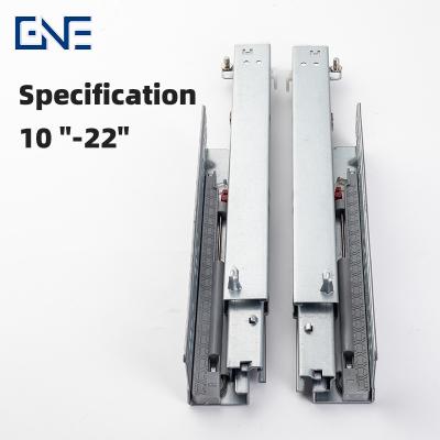 China Modern 3 Fold Rails Galvanize Telescopic Channel Undermount Damping Soft Closing Drawer Slides for sale