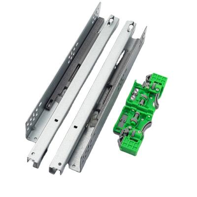 China Modern Heavy Duty Ball Bearing 2 Fold Hidden Under Bottom Mount Soft Narrow Heavy Duty Drawer Slides for sale