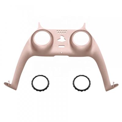 China Good Quality Matte Eco-friendly ABS Rose Gold Decorative Trim Face UV Cover Replacement For PS5 Controller for sale