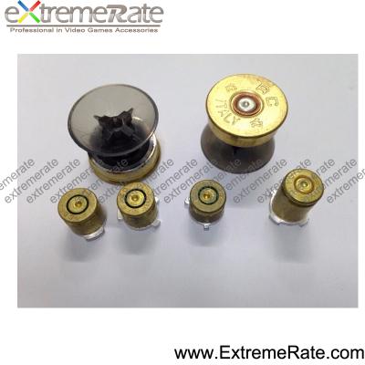 China Easy Install Real Bullet Metal Bullet ABXY Buttons and Metal Thumbstick for PS4 Controller Parts for sale