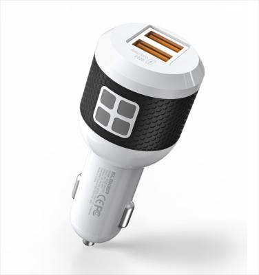 China ELEKER China-chic New Total 36W Produced QC Port Dual USB Car Charger Quick Charging Car Adapter For Mobile Phone iPad Tablet for sale