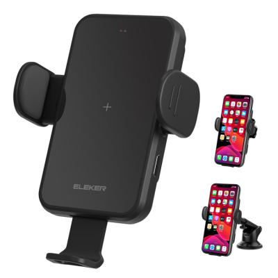 China For ELEKER Auto-Mobile Phone Holder 10W/7.5W Fast Wireless Car Charger Fast Wireless Mount with Smart Qi Sensor for sale