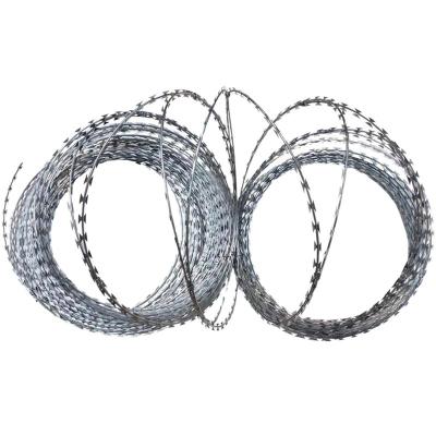 China STAINLESS STEEL WIRE factory price high security razor barbed wire climb airport fence CBT65 stainless steel razor blade barbed wire mesh fence anti for sale