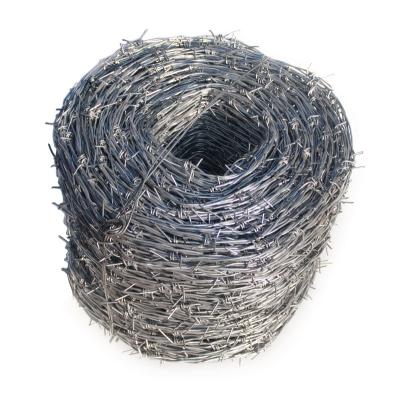 China Hot dipped barbed wire 15kgs of anti-rust military double twist 4 point in teresina for sale