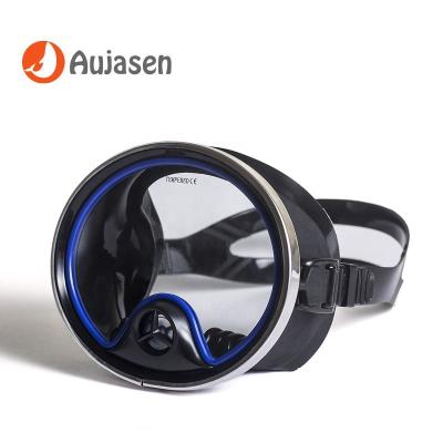 China Adult Professional Scuba Diving Mask Silicone Tempered Glasses for Swimming Diving and Fishing AJS-M1938 for sale